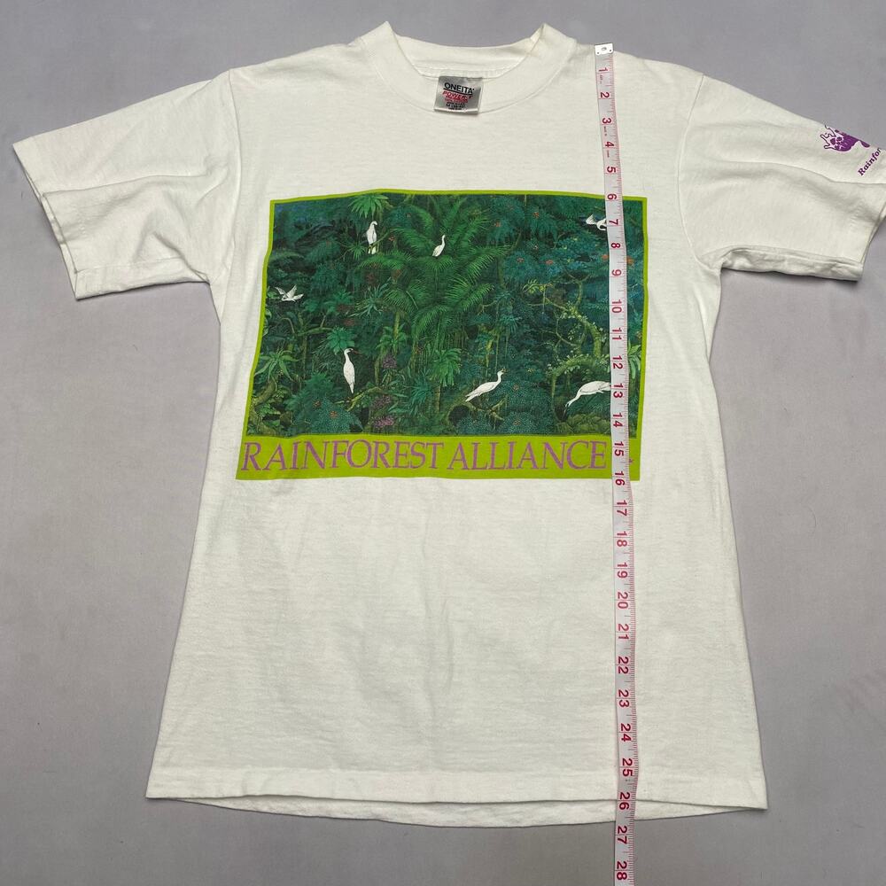 Vintage 90s Rainforest Alliance Single Stitch Shirt Men's Medium Nature Activist - Picture 8 of 9